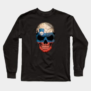 Slovenian Flag Skull Long Sleeve T-Shirt